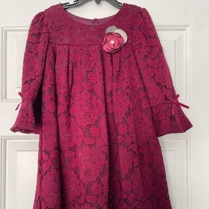 Modest toddler burgundy dress